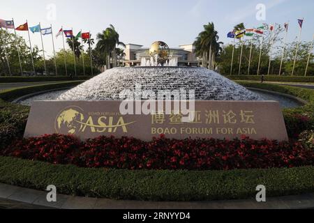 (180409) -- BOAO, 9 avril 2018 -- une photo prise le 8 avril 2018 montre le Centre international de conférences de Boao à Boao, dans la province de Hainan du sud de la Chine.) (wyl) Xinhua Headlines : le monde ouvre les yeux sur le forum Boao pour un nouvel élan de la mondialisation XingxGuangli PUBLICATIONxNOTxINxCHN Banque D'Images