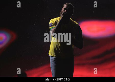 Sao Paulo, Brésil. 03 septembre 2023. SP - SAO PAULO - 09/02/2023 - SAO PAULO, LA VILLE 2023 - Post Malone lors d'un spectacle sur la scène Skyline ce samedi (02) à la première édition du festival de musique de la ville, à l'Interlagos Racetrack de Sao Paulo, où ils sont un public de 500 000 personnes est attendu sur les 5 jours du festival. Photo : Ettore Chiereguini/AGIF crédit : AGIF/Alamy Live News Banque D'Images