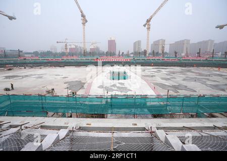 (180626) -- BEIJING, 26 juin 2018 -- une photo prise le 26 juin 2018 montre le chantier de construction de la salle nationale de patinage de vitesse pour les Jeux olympiques d'hiver de 2022 à Beijing, capitale de la Chine. En 2015, Pékin a remporté la candidature pour co-accueillir les Jeux olympiques d'hiver de 2022 avec la ville de Zhangjiakou dans la province voisine du Hebei. La construction de la salle nationale de patinage de vitesse est en cours et devrait être achevée en 2019. ) (Ry) CHINE-BEIJING-PRÉPARATION DES JEUX OLYMPIQUES D'HIVER de 2022 (CN) JuxHuanzong PUBLICATIONxNOTxINxCHN Banque D'Images