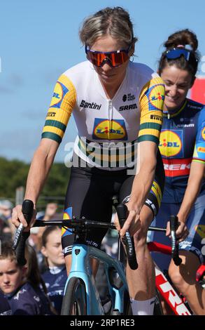 Plouay, France. 02 septembre 2023. Brodie Chapman de Lidl - Trek pendant la Classic Lorient agglomération - Trophée CERATIZIT, course cycliste UCI Women's World Tour le 2 septembre 2023 à Plouay, France - photo Laurent Dairys/DPPI crédit : DPPI Media/Alamy Live News Banque D'Images