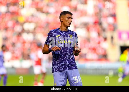 AESSEAL New York Stadium, Rotherham, Angleterre - 2 septembre 2023 Dimitris Giannoulis (30) de Norwich City - pendant le match Rotherham United v Norwich City, Sky Bet Championship, 2023/24, AESSEAL New York Stadium, Rotherham, Angleterre - 2 septembre 2023 crédit : Mathew Marsden/WhiteRosePhotos/Alamy Live News Banque D'Images