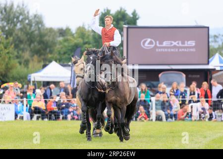 31st août 2023 les chevaux d'action Atkinson divertissent la foule au spectacle du comté de Bucks Banque D'Images