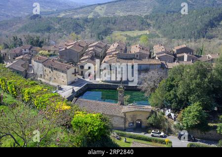 Vue de la Peschiera, Santa Fiora, province de Grosseto, Italie Banque D'Images