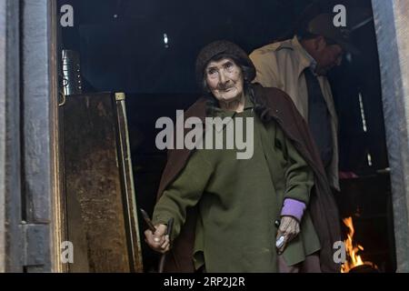 Yumbel, Region del Biobio, 4 septembre 2018. En el sector rural de Cambrales, en la comuna de Yumbel, vive Honoria Robles, que segun los registros figura como la persona mas longeva de Chile. La senora Honoria tiene 109 anos, aunque admite que fue inscrita cuando ya tenia 10. Sus hijos, han tratado de llevarla para que viva con ellos, esfuerzos que han resultado infructuosos, ya que Honoria desea permanecer en la paz y quieud del campo. Alejandro Zonez/ Aton Chile en Yumbel vive la persona mas longeva de Chile. AlejandroxZonez PUBLICATIONxNOTxINxCHN Banque D'Images