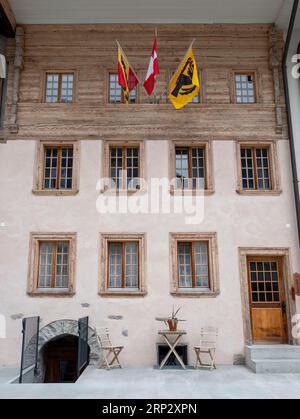 Centre historique de Unterseen, Interlaken, Canton de Berne, Suisse. Banque D'Images