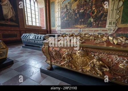 Sarcophage Frederik III - Chapelle Christian IV de la cathédrale de Roskilde - Roskilde, Danemark Banque D'Images