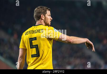 Bruxelles, Belgique - 21 mars 2019. Le centre-back de l'équipe nationale de football belge Jan Vertonghen lors du match de qualification de l'UEFA Euro 2020 Belgique vs Rus Banque D'Images