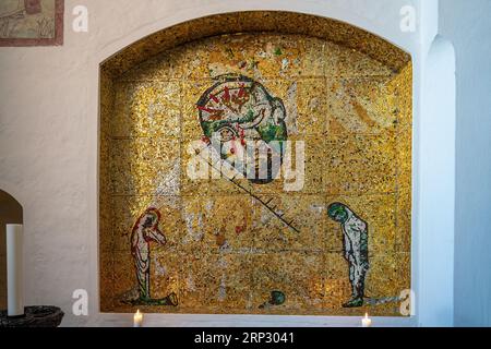 Mosaïque dans la chapelle de St. Andrew à la cathédrale de Roskilde - Roskilde, Danemark Banque D'Images