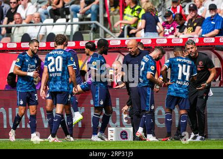 Utrecht, pays-Bas. 03 septembre 2023. Utrecht - joueurs de Feyenoord lors du match d'Eredivisie entre FC Utrecht et Feyenoord au Stadion Galgenwaard le 3 septembre 2023 à Utrecht, aux pays-Bas. Crédit : photos boîte à boîte/Alamy Live News Banque D'Images