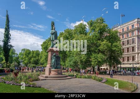Monument Johan Ludvig Runeberg au parc Esplanadi - Helsinki, Finlande Banque D'Images