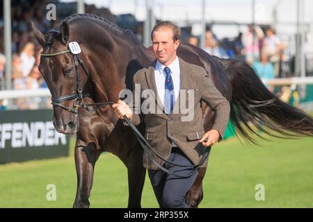 30 août 2023 Burghley Horse Trials inspection vétérinaire David fait avec Gailileo Nieuwmoed Banque D'Images