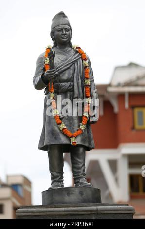 (180922) -- LALITPUR, 22 septembre 2018 -- une photo prise le 22 septembre 2018 montre la statue du célèbre artiste népalais Arniko à Lalitpur, au Népal. La statue en pied du célèbre artiste népalais Arniko, également connu comme un héros national, a été dévoilée ici samedi. )(dh) NÉPAL-LALITPUR-ARNIKO-STATUE sunilxsharma PUBLICATIONxNOTxINxCHN Banque D'Images