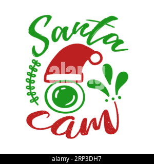 Conception de t-shirt de typographie Santa CAM, épouser la typhographie de noël, conception de t-shirt, épouser la conception de t-shirt de typhographie de noël, impression de t-shirt, conception de t-shirt, Illustration de Vecteur