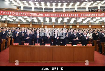 (181022) -- BEIJING, le 22 octobre 2018 -- le 17e Congrès national de la Fédération panchinoise des syndicats (ACFTU) s'est ouvert à Beijing, capitale de la Chine, le 22 octobre 2018. )(wsw) CHINA-BEIJING-ACFTU-17E CONGRÈS NATIONAL-OUVERTURE (CN) ZhangxLing PUBLICATIONxNOTxINxCHN Banque D'Images
