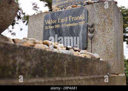 Pierre tombale de Viktor Frank au cimetière central de Vienne, Vienne, Autriche Banque D'Images