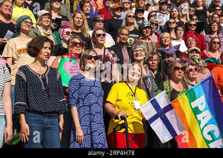 Helsinki, Uusimaa, Finlande. 3 septembre 2023. Le 3 septembre 2023, une grande manifestation contre le racisme a eu lieu à Helsinki. Les manifestants demandent au gouvernement de respecter la constitution finlandaise et les accords internationaux qu'elle a signés. (Image de crédit : © Marina Takimoto/ZUMA Press Wire) USAGE ÉDITORIAL SEULEMENT! Non destiné à UN USAGE commercial ! Banque D'Images