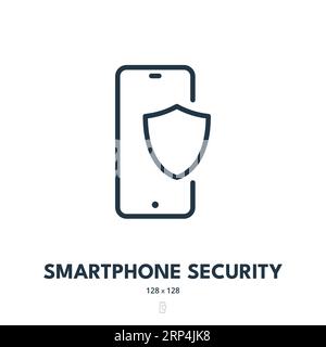 Icône sécurité du smartphone. Téléphone, confidentialité, sécurité. Contour modifiable. Icône vecteur simple Illustration de Vecteur