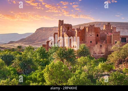 Kasbah de Tamdaght près d'ait Benhaddou, Ouarzazate, Maroc Banque D'Images