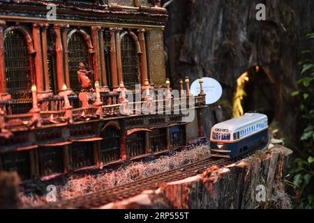 (181128) -- WASHINGTON, 28 novembre 2018 -- une photo prise le 27 novembre 2018 montre l'exposition Season s Greenings : All Aboard! Au United States Botanic Garden (USBG) à Washington D.C., aux États-Unis. Cette année, exposition annuelle des fêtes de l USBG saison s Greenings : All Aboard! En cours du 22 novembre 2018 au 1 janvier 2019. De nombreuses recréations végétales de gares ferroviaires emblématiques de tout le pays, comme le Grand Central terminal de New York et la Michigan Central Station de Detroit, sont exposées dans la salle de train. (YY) U.S.-WASHINGTON-USBG-EXPOSITION DES FÊTES-GARES EMBLÉMATIQUES LiuxJie PUBLICATIONxNOT Banque D'Images