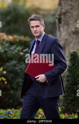 (181204) -- LONDRES, le 4 décembre 2018 -- le secrétaire d'État britannique à la Défense Gavin Williamson arrive au 10 Downing Street pour une réunion du cabinet à Londres, en Grande-Bretagne, le 4 décembre 2018. Mardi, les députés britanniques ont voté par 311 voix contre 293 pour déclarer les ministres coupables d'outrage au Parlement pour leur défaut de publier l'avis juridique complet sur l'accord sur le Brexit. ROYAUME-UNI-LONDRES-BREXIT CONSEIL JURIDIQUE StephenxChung PUBLICATIONxNOTxINxCHN Banque D'Images