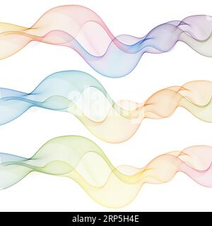 Ensemble de courbes de couleur.Graphiques vectoriels abstraits. Banque D'Images
