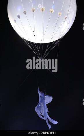 (190101) -- ROME, 1 janv. 2019 (Xinhua) -- une actrice se produit la veille du nouvel an au Cirque Maximus à Rome, Italie, le 31 décembre 2018. (Xinhua/Cheng Tingting) ITALIE-ROME-CIRQUE MAXIMUS-CÉLÉBRATION DU NOUVEL AN PUBLICATIONxNOTxINxCHN Banque D'Images