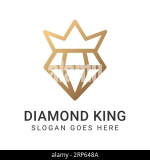 Logo de luxe Diamond King Crown logo Design Jewelry logotype Illustration de Vecteur