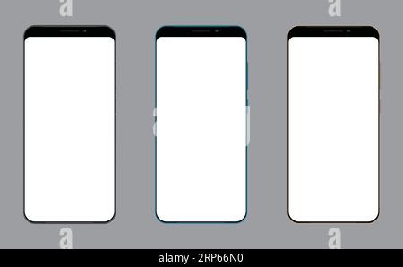 Écran vide réaliste de téléphone mobile pour la présentation de maquette Illustration de Vecteur