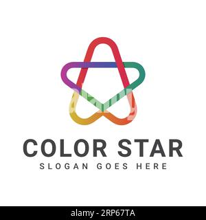 Logo 3D Color Star Design Achievement Star logo Illustration de Vecteur