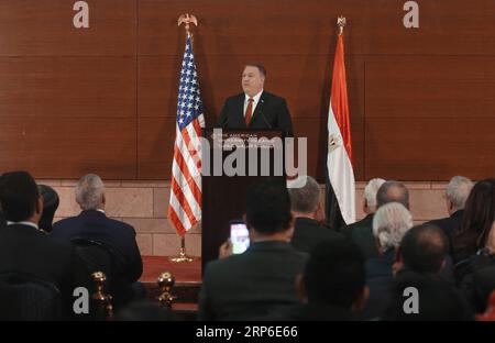 Légende ici au Caire, Egypte, jeudi 10 janvier 2019. (Photo AP/) ÉGYPTE-CAIRE-États-Unis-POMPEO-VISITE-DISCOURS AmrxNabil PUBLICATIONxNOTxINxCHN AMR101 Banque D'Images