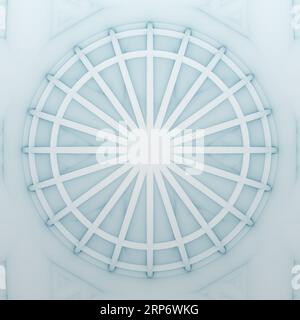 Objet 3d abstrait, imitation d'horloge. Couleur bleu glace. illustration 3d, rendu 3d. Banque D'Images