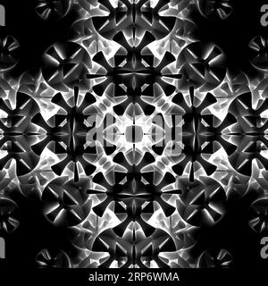 Kaleidoscope monochrome. Formes géométriques abstraites. Motif fractal. illustration 3d, rendu 3d. Banque D'Images