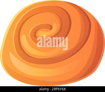 petit pain à la cannelle. Illustration vectorielle stock dans le style de bande dessinée isolé sur fond blanc. Illustration de Vecteur