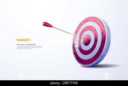 Cible frappée au centre par une flèche. Flèche isolée de la cible Illustration de Vecteur