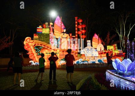 (190131) -- KUALA LUMPUR, 31 janv. 2019 (Xinhua) -- les gens visitent le Festival des lanternes du nouvel an chinois au temple Dong Zen à Jenjarom en Malaisie, le 31 janvier 2019. Le Festival des lanternes se déroulera jusqu'au 19 février. (Xinhua/Chong Voon Chung) MALAISIE-KUALA LUMPUR-CHINE NOUVEL AN-LANTERNE FESTIVAL PUBLICATIONxNOTxINxCHN Banque D'Images