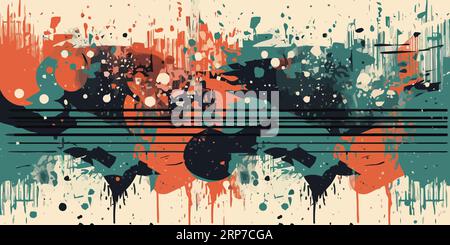 Fond de texture grunge. Fond tendance coloré dessiné à la main abstrait. Illustration vectorielle. Illustration de Vecteur