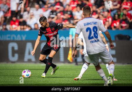 Leverkusen, Allemagne. 02 septembre 2023. Exequiel Palacios (Leverkusen) Bayer Leverkusen - SV Darmstadt 98 02.09.2023 Copyright (nur für journalistische Banque D'Images