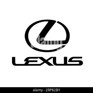 Logo de la marque de voiture Lexus, voiture, véhicule à moteur, découpe sur fond blanc Banque D'Images