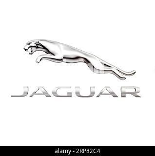 Logo de la marque de voiture Jaguar, voiture, véhicule à moteur, découpe sur fond blanc Banque D'Images