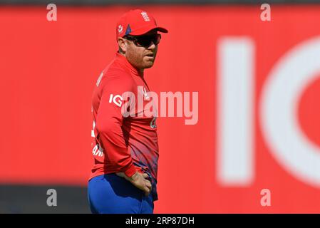 Birmingham 3 septembre : Jonny Bairstow de l'Angleterre regarde lors de la troisième Vitality T20 International England Men v New Zealand Men à Edgbaston le 2023 septembre Birmingham Angleterre . Banque D'Images