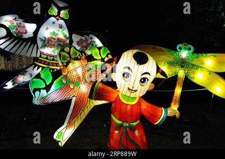 (190221) -- CHRISTCHURCH, 21 février 2019 (Xinhua) -- une photo prise le 21 février 2019 montre un spectacle de lanternes pour célébrer le festival des lanternes chinoises à Christchurch, Nouvelle-Zélande, le 21 février 2019. (Xinhua/Li Qiaoqiao) NOUVELLE-ZÉLANDE-CHRISTCHURCH-CHINESE LANTERN FESTIVAL PUBLICATIONxNOTxINxCHN Banque D'Images