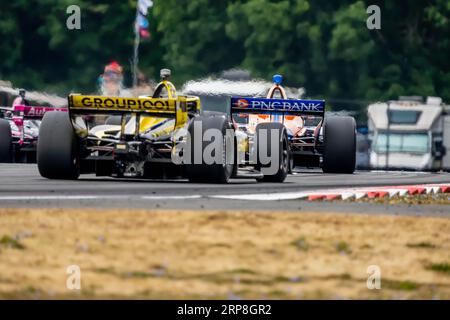 Portland, OREGON, États-Unis. 3 septembre 2023. SCOTT DIXON (9), pilote de la série INDYCAR, d'Auckland, Nouvelle-Zélande, court dans les virages lors du Grand Prix de Portland Bitnile.com au Portland International Raceway à Portland OREGON. (Image de crédit : © Walter G Arce SR Grindstone Medi/ASP) USAGE ÉDITORIAL SEULEMENT! Non destiné à UN USAGE commercial ! Crédit : ZUMA Press, Inc./Alamy Live News Banque D'Images