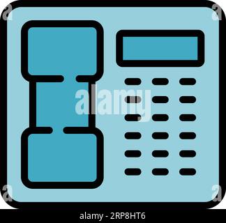 Vecteur de contour d'icône de téléphone à domicile. Repas du matin. Couleur repos thé plat Illustration de Vecteur