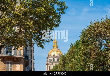 Le dôme des Invalides à Paris, France Banque D'Images