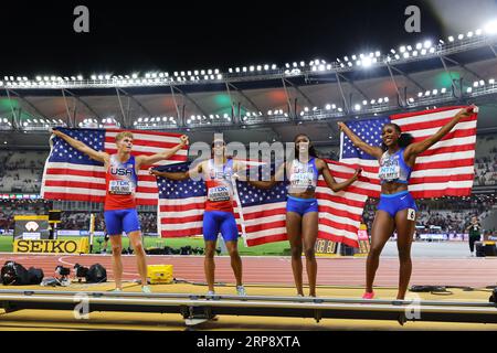 Centre national d'athlétisme, Budapest, Hongrie. 19 août 2023. Groupe d'équipes USA (USA), 19 AOÛT 2023 - Athlétisme : Championnats du monde d'Athlétisme Budapest 2023 finale du Relais Mixte 4400m au Centre National d'Athlétisme, Budapest, Hongrie. Crédit : Yohei Osada/AFLO SPORT/Alamy Live News Banque D'Images