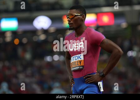 Centre national d'athlétisme, Budapest, Hongrie. 19 août 2023. Fred Kerley (USA), 19 AOÛT 2023 - Athlétisme : Championnats du monde d'athlétisme Budapest 2023 manche de 100m masculin au Centre National d'Athlétisme, Budapest, Hongrie. Crédit : Yohei Osada/AFLO SPORT/Alamy Live News Banque D'Images