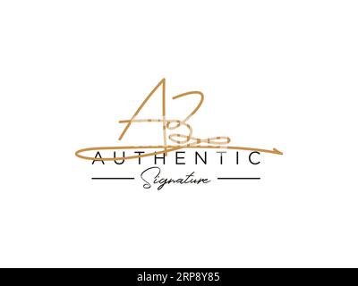 Modèle de logo de signature AZ. Illustration de Vecteur