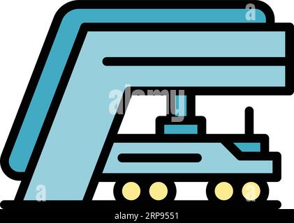 Vecteur de contour d'icône d'escalier d'avion de vol. Tourisme d'affaires. Couleur plate de la borne plane Illustration de Vecteur