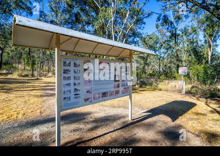 Abri d'information dans le parc adjacent au Muntapa Railway tunnel, Highgrove, Toowoomba Region, Queensland Banque D'Images