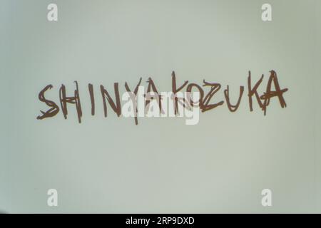 Tokyo, Japon. 2 septembre 2023. SHINYAKOZUKA logo, 2 septembre 2023 - Rakuten Fashion week TOKYO 2024 S/S : TOKYO FASHION AWARD 2024 organisé à Tokyo, Japon. Crédit : Keiichi Miyashita/AFLO/Alamy Live News Banque D'Images